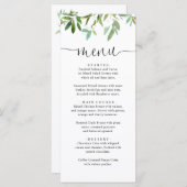 Elegante Botanische Salie Groen Eucalyptus Script Menu (Voorkant / Achterkant)