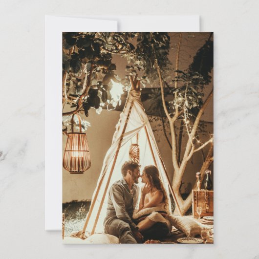 Elegante Botanische Salie Groen Goud Bruiloft Uitn Kaart (Achterkant)