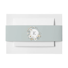 Elegante Botanische Saliegroene Monogram Boho Bloe Uitnodigingen Wikkel