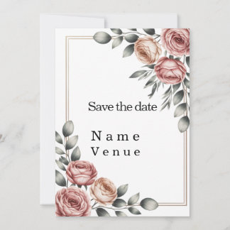Elegante botanische save the date kaart