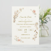 Elegante Botanische 'Save the Date'-Uitnodiging (Staand voorkant)