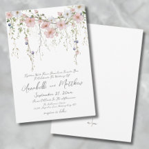 Elegante botanische simpele wilde bloemen bruiloft
