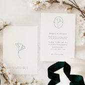 Elegante Botanische Smaragd Monogram Huwelijk Kaart