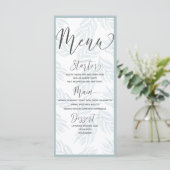 Elegante botanische stoffige blauwe Waterverf brui Menu (Staand voorkant)