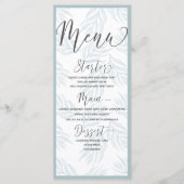 Elegante botanische stoffige blauwe Waterverf brui Menu (Voorkant)