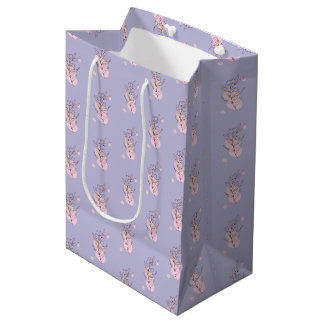 Elegante botanische tas met lijnkunst medium cadeauzakje