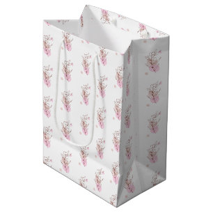 Elegante botanische tas met lijnkunst medium cadeauzakje