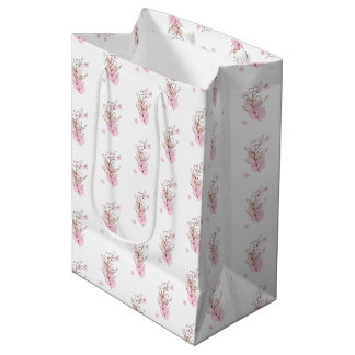 Elegante botanische tas met lijnkunst medium cadeauzakje