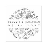 Elegante Botanische Tekening | Couple's Save The D Zelfinktende Stempel (Design)