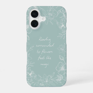 Elegante botanische telefoonhoes voor boekenliefhe iPhone 16 hoesje