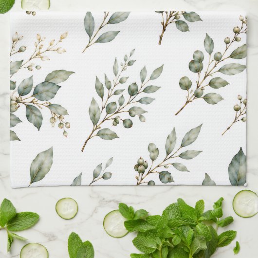 Elegante Botanische Theedoek (Gevouwen)