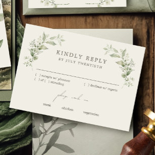 Elegante botanische trouw RSVP-reactiekaart RSVP Kaartje