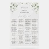 Elegante Botanische Trouwen Acryl Zitting Grafiek Acryl Bord (Voorkant)