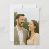 Elegante botanische trouwfoto romantisch bedankkaart (Voorkant)