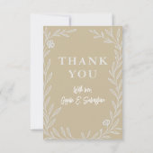 Elegante botanische trouwfoto romantisch bedankkaart (Achterkant)