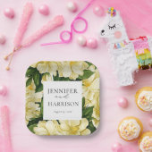 Elegante botanische trouwkaart papieren bordje (Feest)