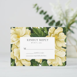 Elegante, botanische trouwkaart RSVP kaartje