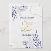 Elegante Botanische Trouwkaart 'Save the Date' Kaart (Voorkant)