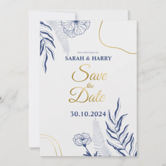 Elegante botanische trouwkaart 'Save the Date' Kaart