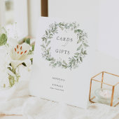 Elegante botanische trouwkaarten en geschenken reclamebord met voetstuk