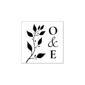 Elegante Botanische Trouwkoppel Monogram Rubberstempel (Afrduk)