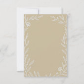 Elegante Botanische Trouwmaaltijdkeuze RSVP Kaartje (Achterkant)