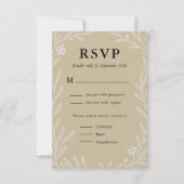 Elegante Botanische Trouwmenu Keuze RSVP Kaartje (Voorkant)
