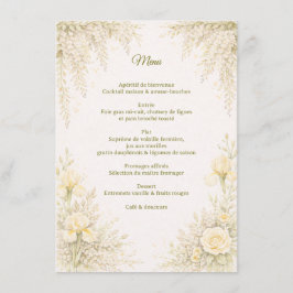 Elegante botanische trouwmenu menu