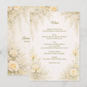Elegante botanische trouwmenu menu (Voorkant / Achterkant)