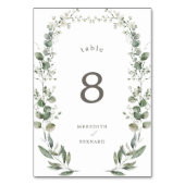 Elegante Botanische Trouwtafel Nummer Kaart (Achterkant)