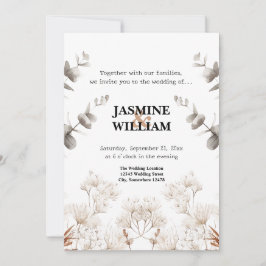 Elegante botanische trouwuitnodiging kaart