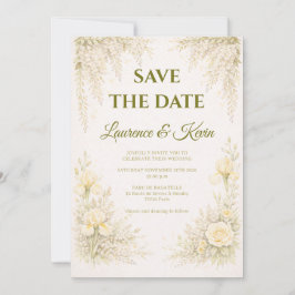 Elegante botanische trouwuitnodiging Save the date Kaart
