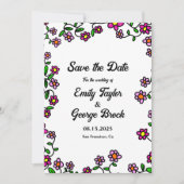 Elegante botanische tuin bloemen bloemenbruiloft save the date (Voorkant)