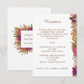 Elegante Botanische Tuin Bloemen Bruiloft Receptie Informatiekaartje (Voorkant / Achterkant)