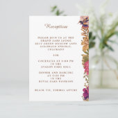 Elegante Botanische Tuin Bloemen Bruiloft Receptie Informatiekaartje (Staand voorkant)