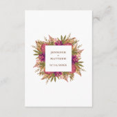 Elegante Botanische Tuin Bloemen Bruiloft Receptie Informatiekaartje (Achterkant)