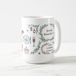 Elegante botanische tuin brunchclub krans kunst koffiemok
