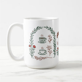 Elegante botanische tuin brunchclub krans kunst koffiemok