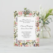 Elegante botanische tuin galadiner lente bloem kaart (Staand voorkant)