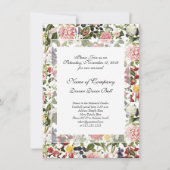 Elegante botanische tuin galadiner lente bloem kaart (Voorkant)