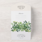 Elegante Botanische Tuin Lente Zomer Huwelijk All In One Uitnodiging (Buitenkant)