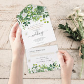 Elegante Botanische Tuin Lente Zomer Huwelijk All In One Uitnodiging