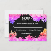 Elegante Botanische Tuin Neon Licht Bloemen Bruilo RSVP Kaartje (Voorkant)