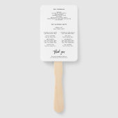 Elegante Botanische Tuin Voorjaar Wedding Programm Handwaaier (Achterkant)