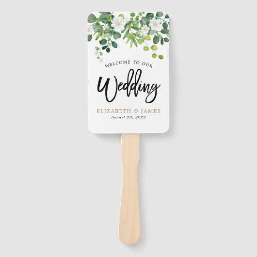 Elegante Botanische Tuin Voorjaar Wedding Programm Handwaaier (Voorkant)