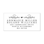 Elegante botanische twee achternamen terug adres rubberstempel (Afrduk)