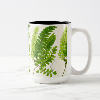 Elegante botanische varen koffiemok – vintage groe tweekleurige koffiemok