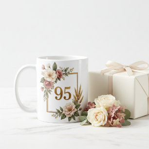 Elegante botanische verjaardagscadeau mok voor 95s