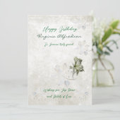 Elegante botanische verjaardagsuitnodiging kaart (Staand voorkant)