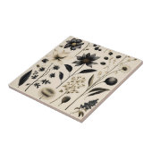 Elegante botanische Vintage op crème Tegeltje (Zijkant)